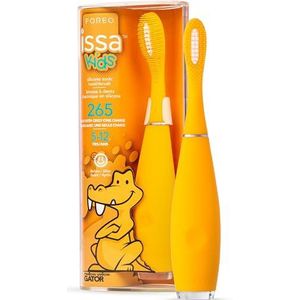 FOREO ISSA kids Siliconen Sonische Tandenborstel voor Kinderen van 5 tot 12 Jaar, Mellow Yellow Gator