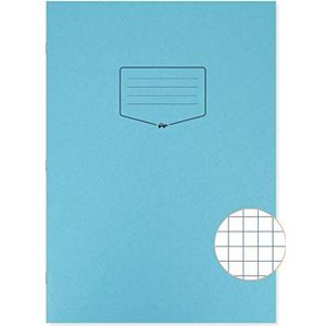 Silvine Tough Shell A4+ oefenboek, 80 pagina's 7mm vierkanten, blauw gelamineerd omslag [Pack van 50]