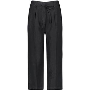 Taifun Palazzo-broek voor dames, van duurzame EcoVero Visksoe broek, vrije tijd, lange palazzobroek met patroon, normale lengte, zwart, 42 NL Kort