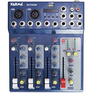 Karma Italiana MX 4704USB 4-kanaals audio mengpaneel - audio mengpaneel (4 kanalen, 6,3 mm, 250 mm, 38 mm, 210 mm, 1 kg)