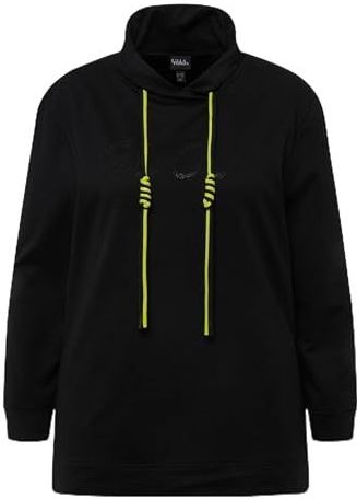 Ulla Popken - Sweatshirt - Zwart - Lange Mouwen - Losse Pasvorm