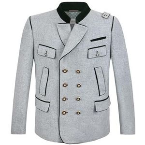 Stockerpoint Trachtenjanker Corbinian Gebreide jas, lichtgrijs, 62 voor heren, Lichtgrijs, 58 NL