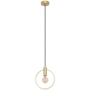 EGLO Hanglamp Manizales, 1-lichts pendellamp minimalistisch, elegante eettafellamp van metaal in messing, lamp hangend voor woonkamer, E27 fitting