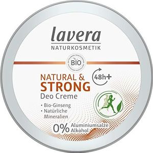 lavera, Deodorant crème Natural Strong vegan natuurlijke cosmetica biologische ginseng natuurlijke mineralen zonder aluminium 48 uur deodorant bescherming 50 ml, 1 stuk
