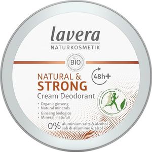 lavera, Deodorant crème Natural Strong vegan natuurlijke cosmetica biologische ginseng natuurlijke mineralen zonder aluminium 48 uur deodorant bescherming 50 ml, 1 stuk