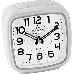 MPM White Plastic Alarm Clock