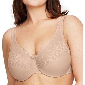 Glamorise Vrouwen Plus Size Wonderwire Minimizer BH Onderdraad #9003, Café, 105H