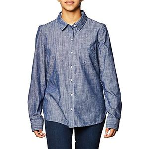 Tommy Hilfiger Chambray Roll Tab Shirt met button-down-kraag voor dames, Chambray, XXL