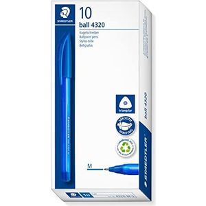 STAEDTLER 4320 M-3 Stick Rainbow Balpen - Blauw (Doos van 10)