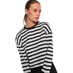 Trendyol FeMan Regular fit Basic Crew Neck Knitwear Trui, Zwart, S, Zwart, S