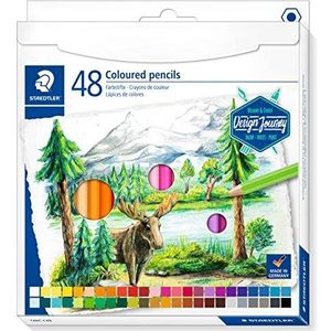 STAEDTLER 146 C48 kleurpotloden (klassiek zeskantig formaat, zachte vulling, hoog gepigmenteerde kleuren) kartonnen etui met 48 pennen in heldere kleuren