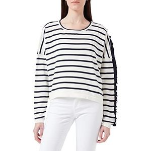 LTB Jeans Dames Rifasa Sweatshirt, White Navy Stripes 6916, S