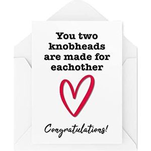 Grappige trouwkaarten, Je 2 knoppen zijn gemaakt voor elk, Congrats Engagement Card Couples Card, Beste vrienden Joke Banter Fun, CBH189