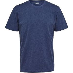 Selected Homme T-shirt voor heren, korte mouwen, True Navy/Stripes: Sky Captain, M