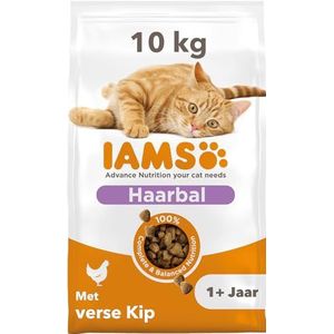 IAMS for Vitality Anti-haarballen kattenvoer droog - droogvoer voor katten vanaf 1 jaar, 10 kg