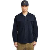 G-Starvoor mannen. D26942-E077-C742 Overhemd Cargo Pocket Regular marine (S), Casual, Katoen, Lange mouwen, Marineblauw