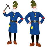 Widmann 10623 - Kostuum dwerg, bovendeel, riem, muts met baard, kabouter, sprookje, themafeest, carnaval