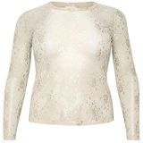 KAFFE - CURVE - Shirt - Wit - Lange Mouw - Normale Pasvorm