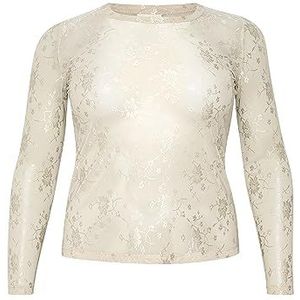 KAFFE - CURVE - Shirt - Wit - Lange Mouw - Normale Pasvorm