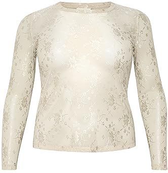 KAFFE - CURVE - Shirt - Wit - Lange Mouw - Normale Pasvorm