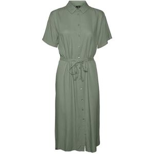 VMBUMPY SS Calf Shirt Dress WVN GA NOOS, Hedge Green, XXL