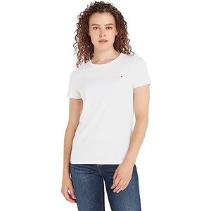 Tommy Hilfiger Dames korte mouwen gebreide tops, wit (classic white), XS