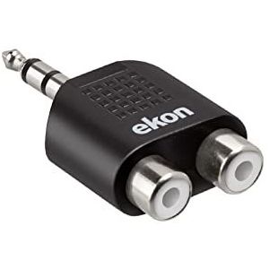 ekon AUX RCA Splitter Splitter 3,5 mm jack stekker, 2 RCA-poorten, voor stereo, versterker, hoofdtelefoon, muziekinstrumenten, gitaar, toetsenborden, mixer, home-audi, hifi