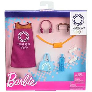 Barbie GJG33 Fashion modeset, jurk en 6 accessoires voor barbiepoppen