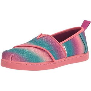 TOMS Alpargata instappers met kleine glitter voor dames, Roze Donker Fuchsia, 3 UK Child