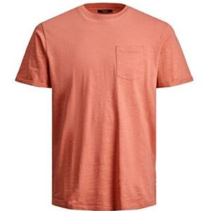 JACK & JONES T-shirt voor heren, ronde hals, Apricot Brandy, XXL