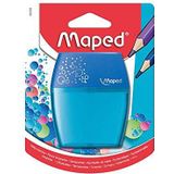 Maped - Potloodslijper shaker – 2 gaten – puntenslijper met transparante houder – grote capaciteit – kleur: blauw