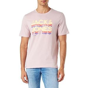 JACK & JONES Heren Jcobeachy Tee Ss Crew Neck FST T-shirt, Violet Ice, M