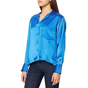 JACK & JONES - Jjxx Jxeva Ls Comfort Satijn Shirt - Blauw - Blouse