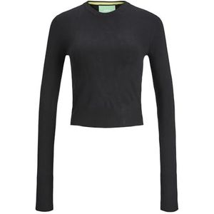 JACK & JONES Jjxx Jxvalentina Ls Soft Cropped Cn Knit Pullover voor dames, zwart, L