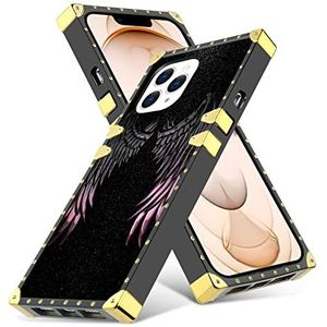 iPhone 13 Pro Max Telefoonhoesje met vierkante randen Angel_by_Night Bumper beschermhoes met gouden hoek voor iPhone 13 Pro Max