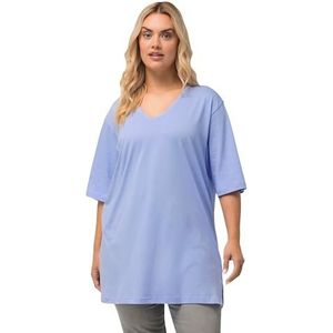 Ulla Popken, Dames grote maten, basic V-shirt, hemelsblauw, 50-52
