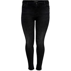 ONLY Carmakoma Female Skinny Fit Jeans Curvy CarLaola Life Reg 4232Black Denim, zwart denim, 42