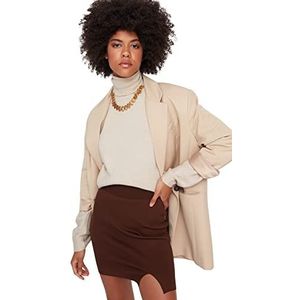 Trendyol Vrouwen Vrouw Mini Bodycone Regular Knitwear Rok, Bruin, M