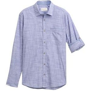 TOM TAILOR heren overhemd, 37920 - Crest Blue Stripe Structuur, XXL