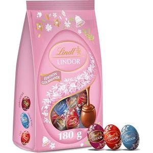 Lindt LINDOR chocolade Paaseitjes gemengd 180 gram | Limited Edition | Melkchocolade, pure chocolade, double chocolate | Pasen chocolade