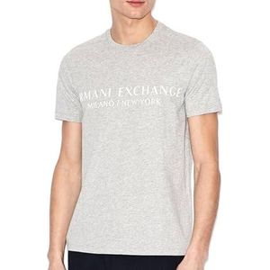 Armani Exchange Men's Short Sleeve Milano/Ny Logo T-Shirt Grijs, XS, Bros Grey, XS