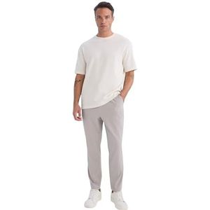 DeFacto Heren joggingbroek - lange sportbroek comfortabele vrijetijdsbroek - stijlvolle joggingbroek hoge steen 32-34, stone, 32W / 34L