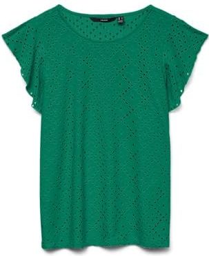 VERO MODA Damesblouse met gatpatroon en korte kapmouwen, Bosphorus, M