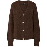 Pccleo - Gebreid Vest - Knus - V-hals - Lange Mouwen - Knoopsluiting