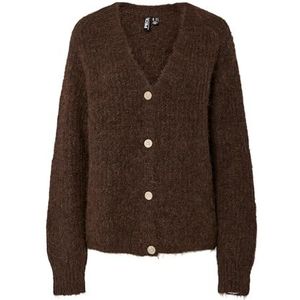 Pccleo - Gebreid Vest - Knus - V-hals - Lange Mouwen - Knoopsluiting