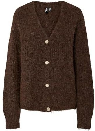 Pccleo - Gebreid Vest - Knus - V-hals - Lange Mouwen - Knoopsluiting