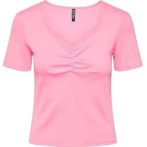 PIECES Pctania Ss Top Noos Bc T-shirt voor dames, Begonia Pink, L
