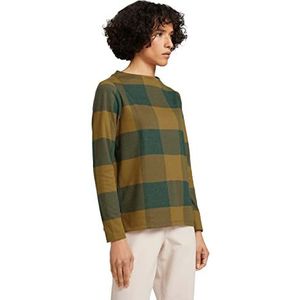 TOM TAILOR Dames Geruit sweatshirt 1028812, 28375 - Green Large CheCk ck, XXL