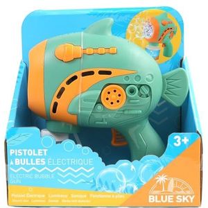 BLUE SKY - Bellenblaaspistool - Zeepbellen - 042775 - Groen - Geluid en Licht - Plastic - 20 cm x 17 cm - Kinderspeelgoed - Buitenspel - Zomerspel - Vanaf 3 jaar