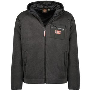 Geographical Norway Udaf Heren Dikke Fleece Warme Ritssluiting - Sweatjack Winter Warm Heren Zacht - Sweatshirt met Lange Mouwen - Ideaal Herfst Winter (Donkergrijs XL), Donkergrijs, XL